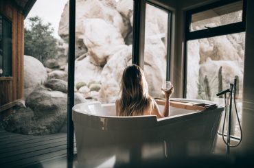 woman in bath tub